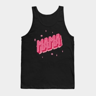 Mama in Pink Letter with Shadow and Stars Tank Top